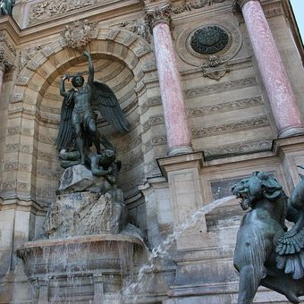 latin quarter saint michel fountain
