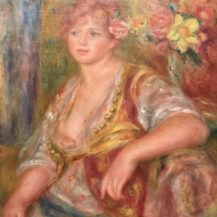 orangerie museum renoir painting a blond lady with a rose